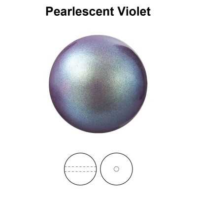 0189-Preciosa Round Pearl Maxima 1H, Pearlescent Violet 12mm