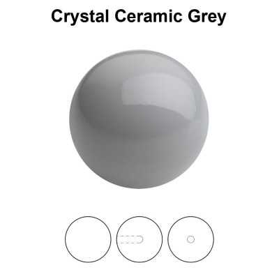 0202-Preciosa Round Pearl Maxima 1/2H, Ceramic Grey 12mm