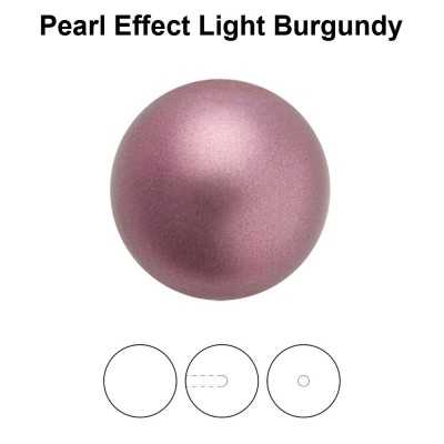 0208-Preciosa Nacre Pearl Round-Semi Maxima Light Burgundy 10mm