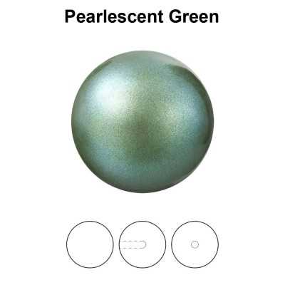 0211-Preciosa Nacre Pearl Round-Semi Maxima Pearlescent Green 10mm