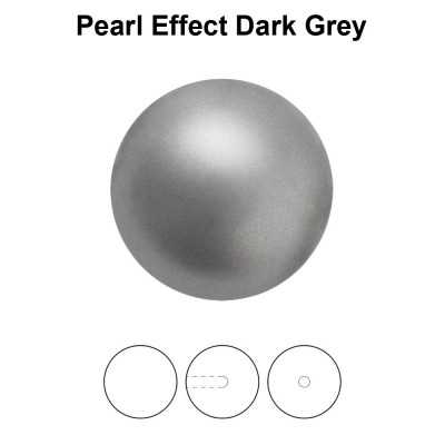 0214-Preciosa Nacre Pearl Round-Semi Maxima, Dark Grey 12mm