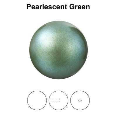 0215-Preciosa Nacre Pearl Round-Semi Maxima,Pearlescent Green 12mm