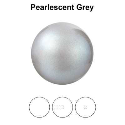 0213-Preciosa Nacre Pearl Round-Semi Maxima Pearlescent Grey 10mm