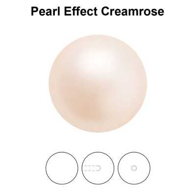 0230-Preciosa Round Pearl Maxima 1/2H, Creamrose Pearl Effect 12mm