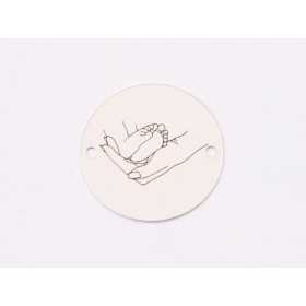 E1274 GS Link rotund argint 925 Holding the baby's feet 16.5mm 1 buc