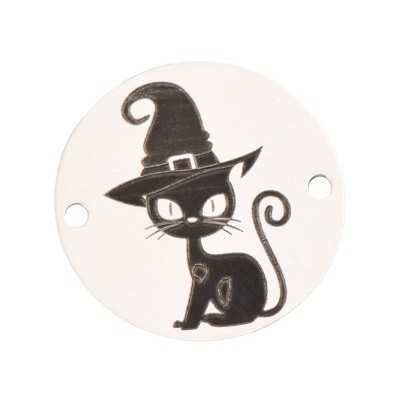 E1280 GS Link rotund argint 925 Halloween Cat 16.5mm 1 buc