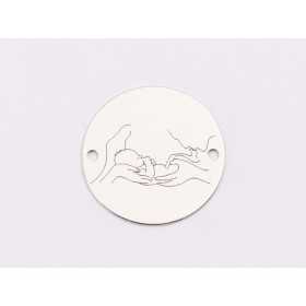 E1289 GS Link rotund argint 925 Parents love 16.5mm 1 buc
