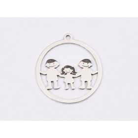 E1295-G-Charm din argint 925 Frati 20.5x18.5mm, 0.6mm-1 buc