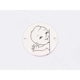 E1296 GS Link rotund argint 925 Baby boy 16.5mm 1 buc