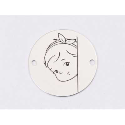 E1297 GS Link rotund argint 925 Baby girl 16.5mm 1 buc