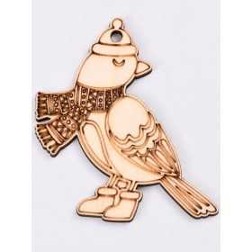 L320-Figurina din lemn Winter Pigeon 7x7 cm