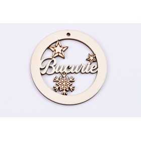 L326-Glob din lemn "Bucurie" 7 cm