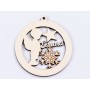 L344-Glob din lemn personalizabil cu numele dorit "Snowflake&star " 7 cm