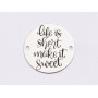 E1321-GS-Link banut argint 925 Life is short make it sweet 16.5mm - 1 buc