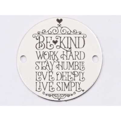 E1325-GS-Link banut argint 925 "Be kind, work hard ..." 16.5mm - 1 buc