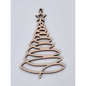 L360-Decoratiune din lemn Bradut model 3, 6.5x10.5cm - 1 buc