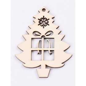 L366-Decoratiune din lemn Bradut, 7x5.5cm - 1 buc