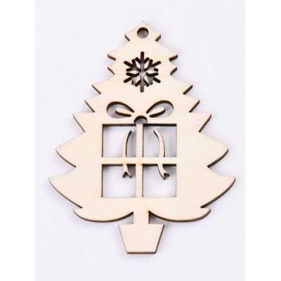 L366-Decoratiune din lemn Bradut, 7x5.5cm - 1 buc