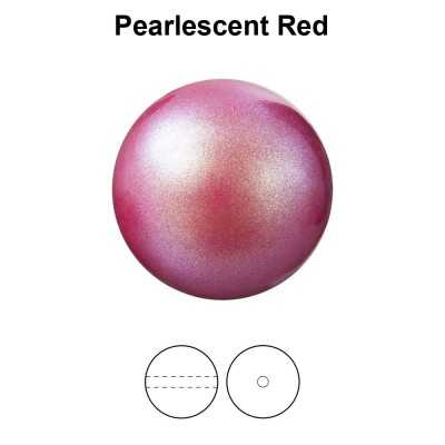 0100-Preciosa Round Pearl Maxima 1H Pearlescent Red 4mm