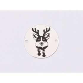 E1346-GS-Link argint 925 Christmas Puppy (Corgi) 16.5mm - 1 buc