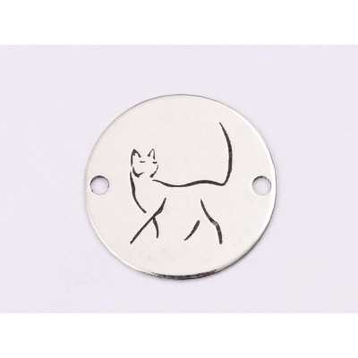 E1356-N-Link banut din argint Pisica, 12mm 0.4mm - 1 buc