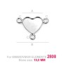G0738-Baza pandant 3 bucle pentru Swarovski Heart 2808 de 10mm