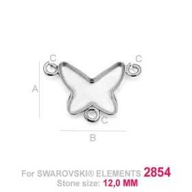 G0745-Baza pandant 3 bucle pentru Swarovski Butterfly 2854 12mm G0745-Baza pandant 3 bucle pentru Swarovski Butterfly 2854 12mm