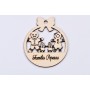 L402-Glob din lemn "Familie din turta dulce" 11 x10cm - 1 buc