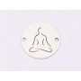 E1377-N-Link banut din argint Lotus Yoga, 12mm 0.4mm - 1 buc