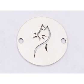 E1380-N-Link banut din argint Pisica-model stilizat, 12mm 0.4mm - 1 buc