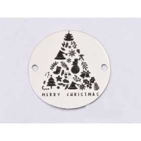 E1386-GS-Link din argint 925 Merry Christmas 16.5mm - 1 buc