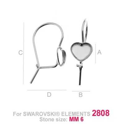 G0752-Tortita inchisa pentru Swarovski Heart 2808 de 6mm