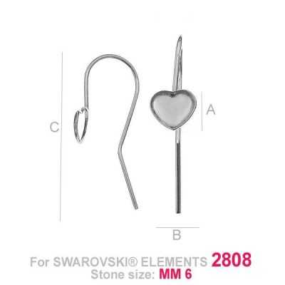G0754-Tortita deschisa pentru Swarovski Heart 2808 de 6mm