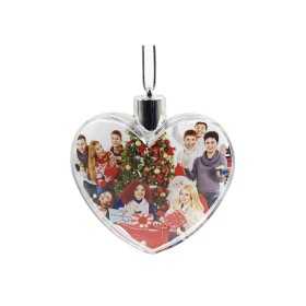 H024-Glob din plastic inima, cu insertie foto 8.5x8.5 cm - 1 bucata