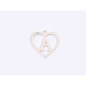 E1391 N Charm initiala cu inimioara 12.5x12.5x0.4 mm