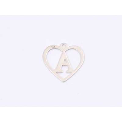 E1391 N Charm initiala cu inimioara 12.5x12.5x0.4 mm