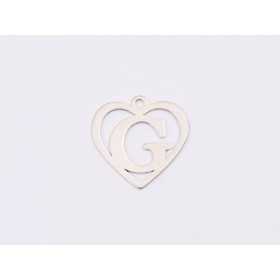 E1391 N Charm initiala cu inimioara 12.5x12.5x0.4 mm