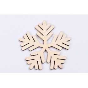 L417-Decoratiune din lemn Fulg de nea 9x9cm - 1 buc