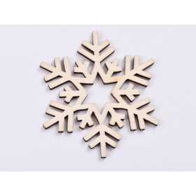 L419-Decoratiune din lemn Fulg de nea 8x8cm - 1 buc
