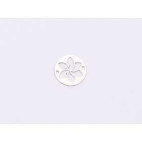 E1393-N-Link banut din argint floare stilizata model 3, 12mm 0.4mm - 1 buc