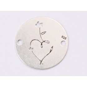 E1400-N-Link banut din argint inima si fluturas, 12mm 0.4mm - 1 buc