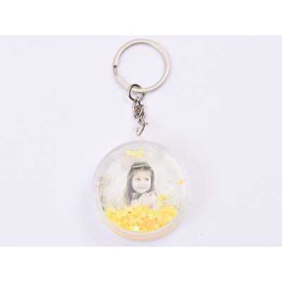 H050-Breloc glob rotund personalizabil cu foto