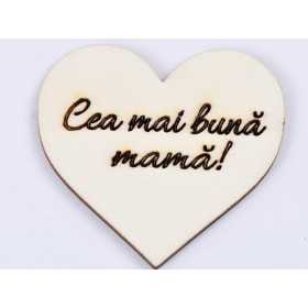 L469-Decupaj inima lemn "Cea mai buna fina"-5cm, 1 buc