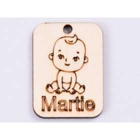 L486-Decupaj lemn 4*3cm Bebe baiat martisor -1 buc