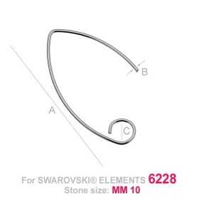 G0771-Baza deschisa cercei 28.5x4.5mm 1 buc