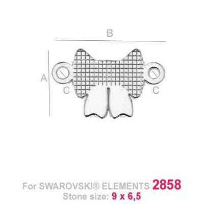 G0794-Link pentru 2858 Bow Tie 9x6.5mm 1 buc