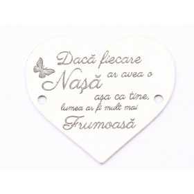 E1410 G Link inima argint 925 "Nasa ca tine" 20x18x0.3mm 1 buc