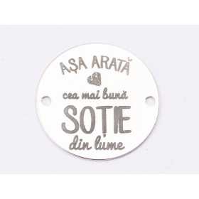 E1413 GS Link rotund argint 925 "Primavara frumoasa" 16.5mm 1 buc