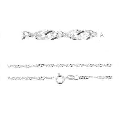 Lanț argint 925 tip Singapore, 1,55 mm, 50 cm, cu închizătoare, 1 buc G1007