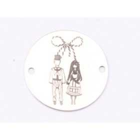 E1415 GS Link rotund argint 925 "Fata cu flori " 16.5mm 1 buc